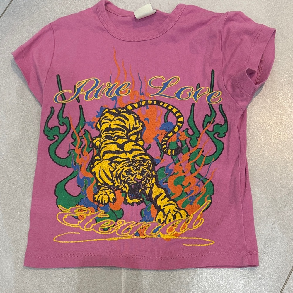 Urban Outfitters Pink Tee with Tiger Graphic